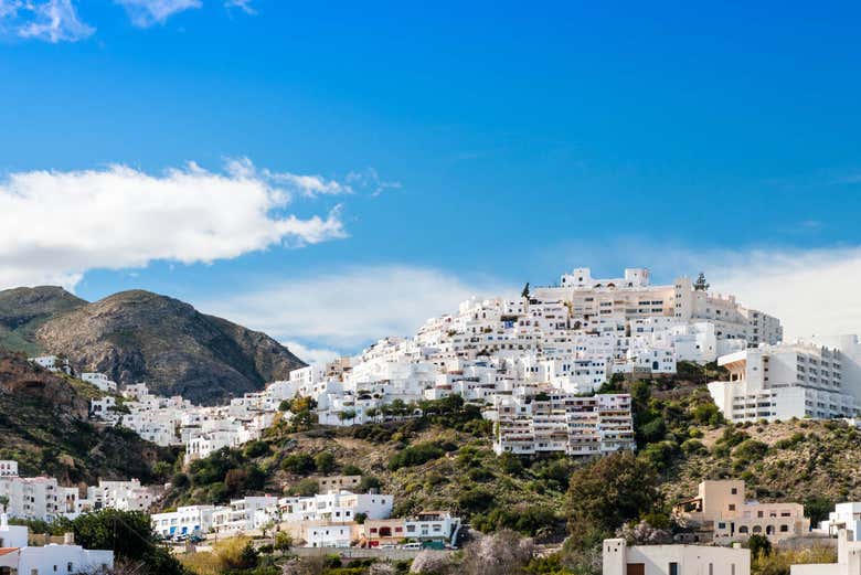 Panoramic view of the white town of Mojácar