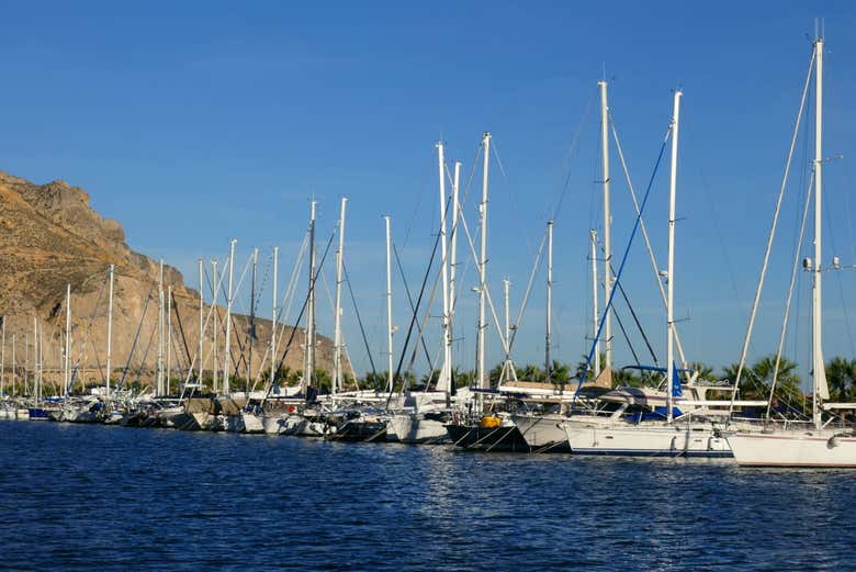 Sailing boats moored in Aguadulce