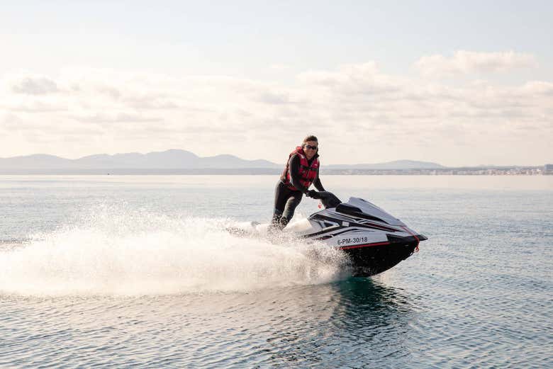 Enjoying the jet ski tour to Cap de Formentor