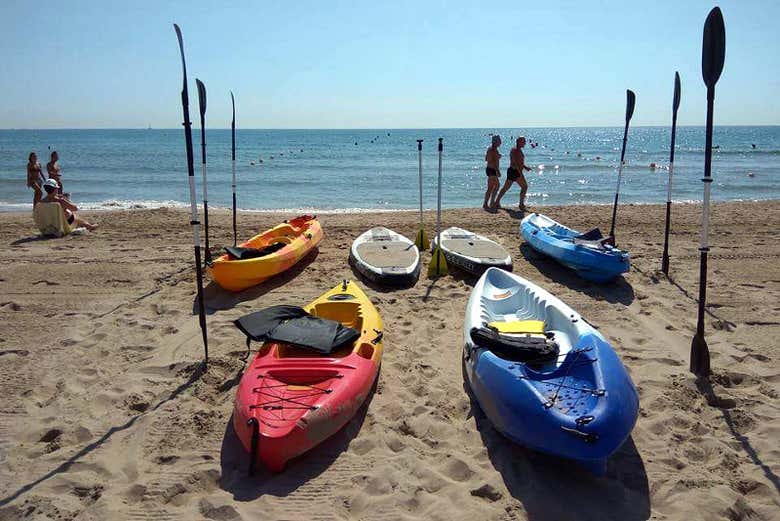 Kayak à la plage de San Juan