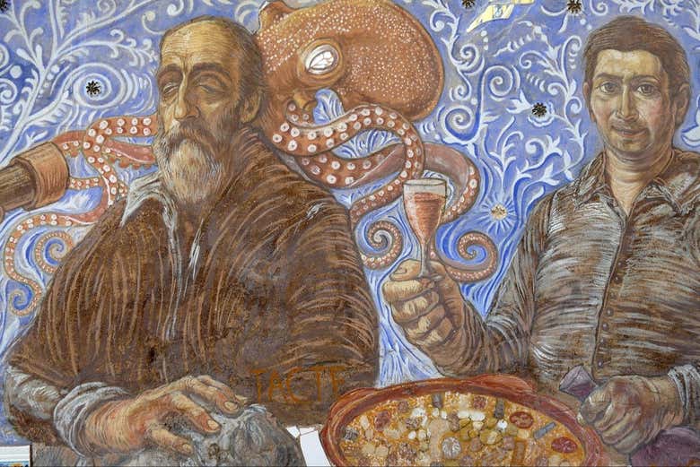 Peinture murale sur la paella valencienne