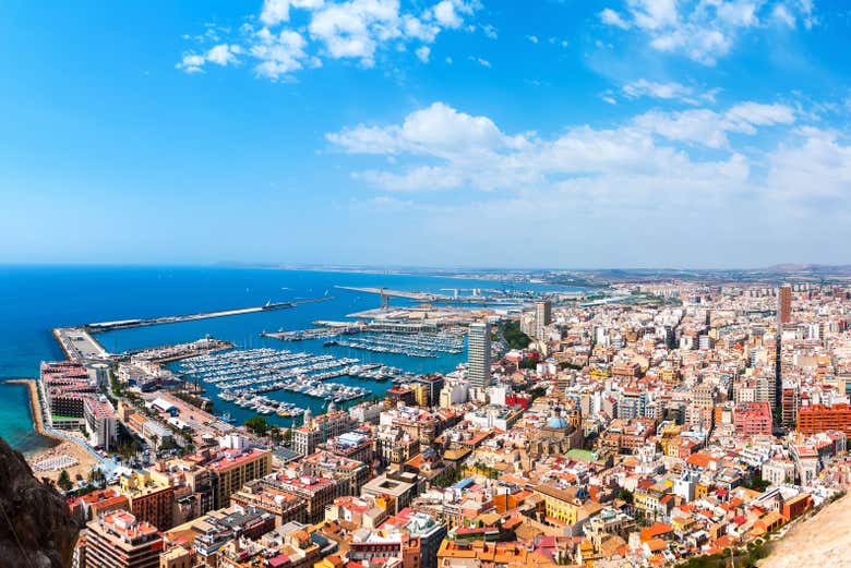 A bird's eye view of Alicante's port