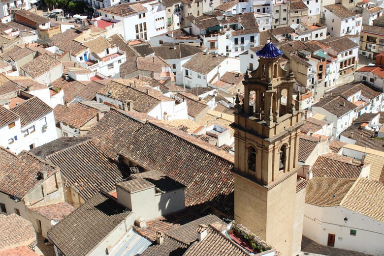 Vista aerea del campanile di Chulilla