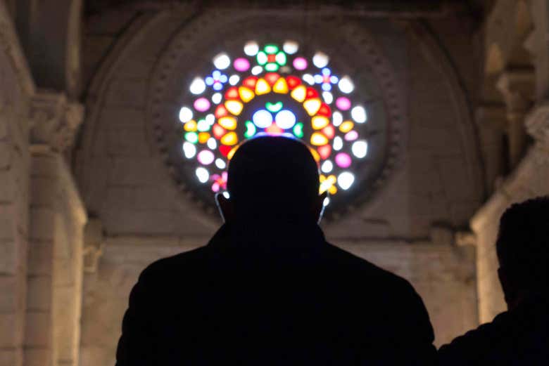 All'interno della chiesa di Santa Mariña
