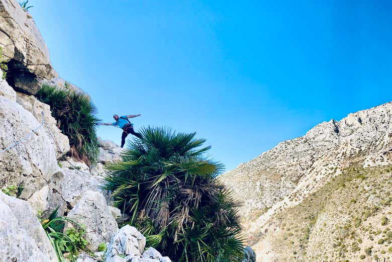 Realizando a via ferrata de El Chorro
