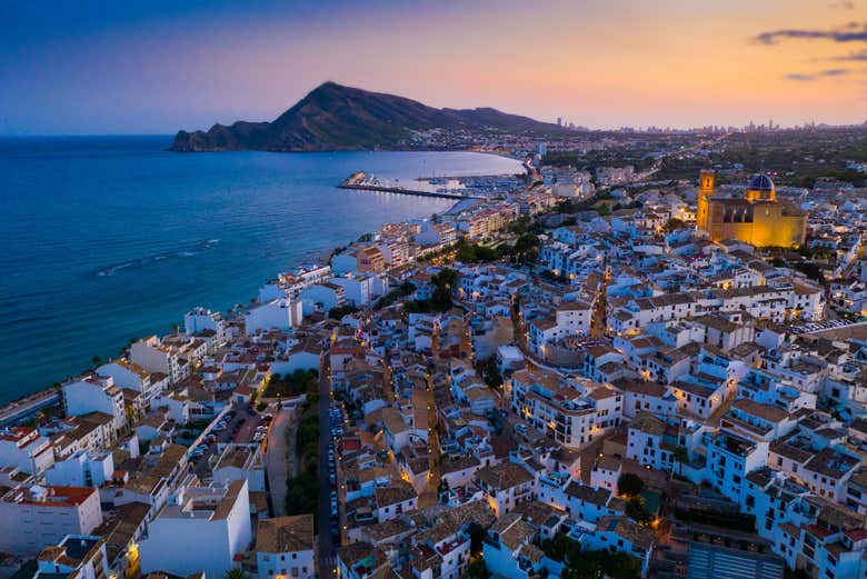 Paisagens de Altea ao pôr do sol