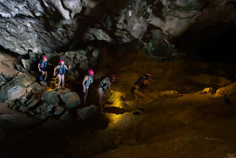 Explore inside a cave