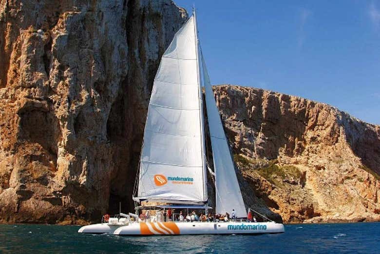 The catamaran on the tour