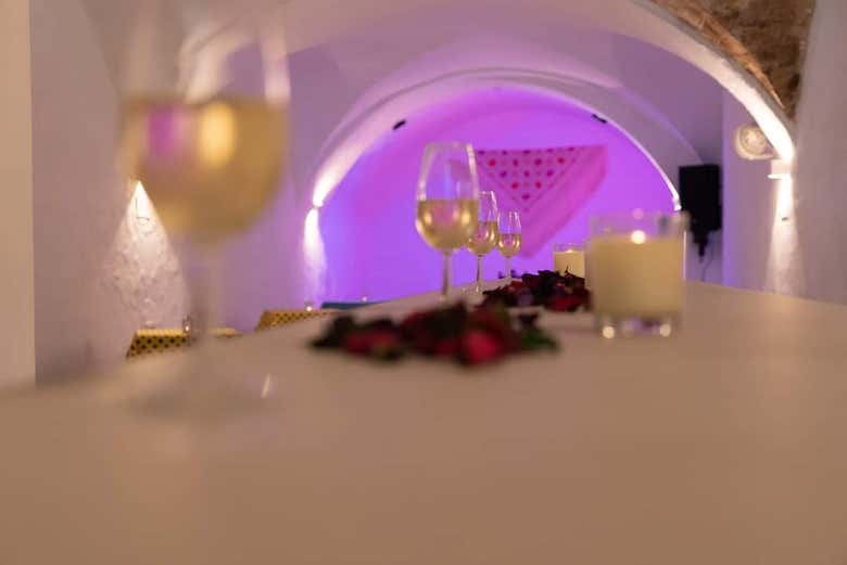 Enjoy a glass of wine or beer during the show