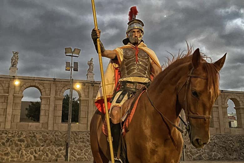 Um dos ginetes durante o show