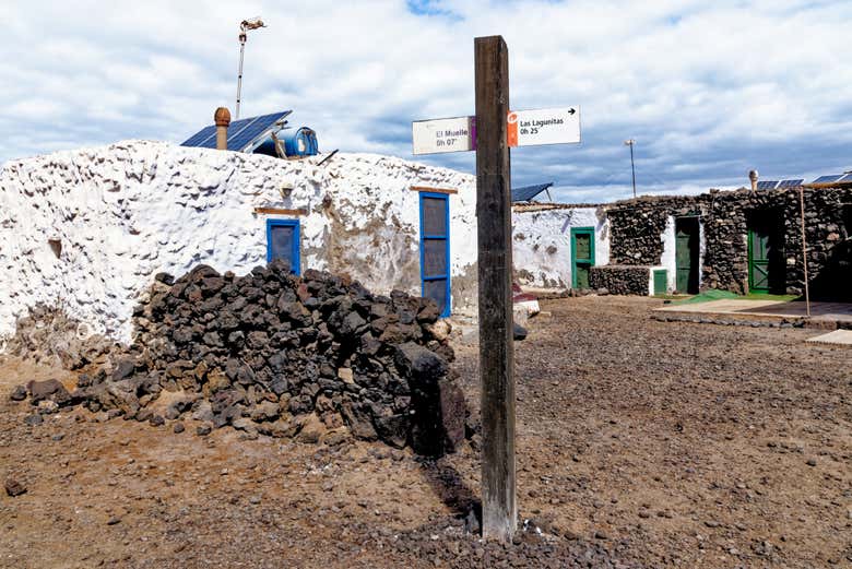 Las tradicionales casa en el pueblo de pescadores
