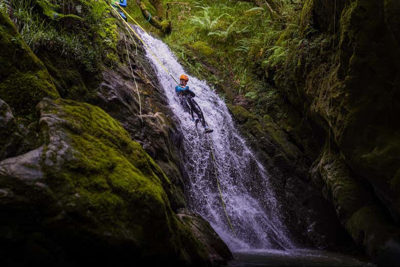 Slide down the waterfall