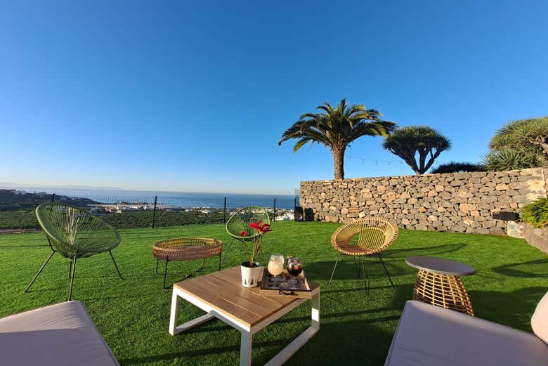 A terrace overlooking the Atlantic
