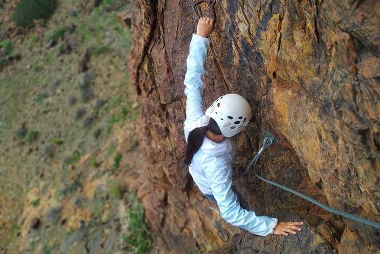 Arrampicata sulla via ferrata di San Agustín