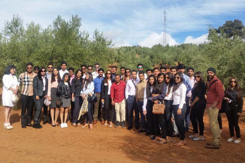 ¡Foto de grupo en los olivares!