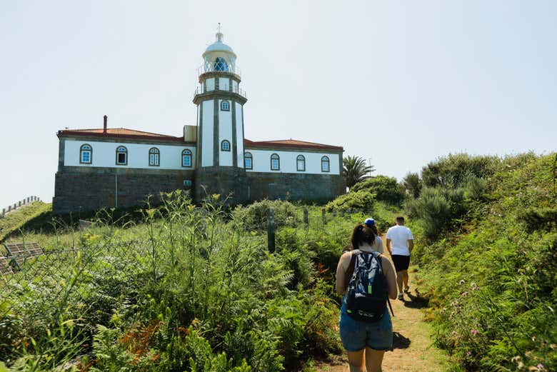 Walking towards the Ons Island Lighthouse