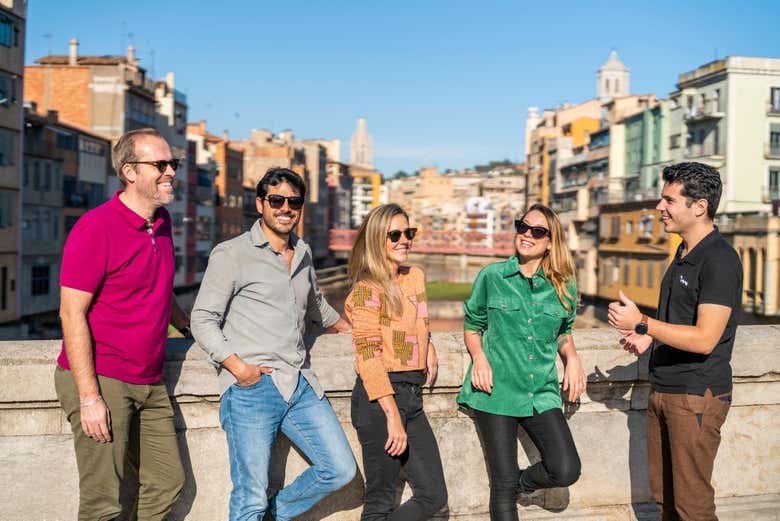 O grupo desfrutando de Girona