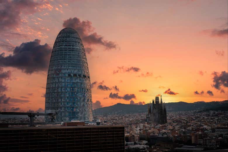 Sunset at Torre Glòries