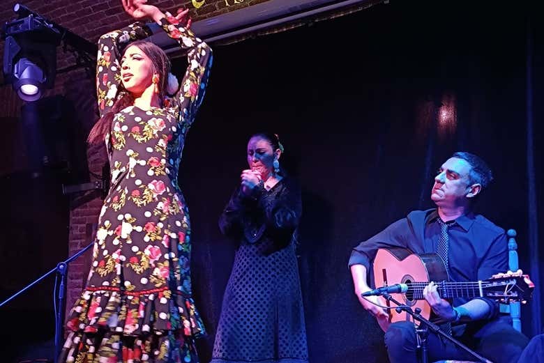 Una bailaora durante el espectáculo de flamenco