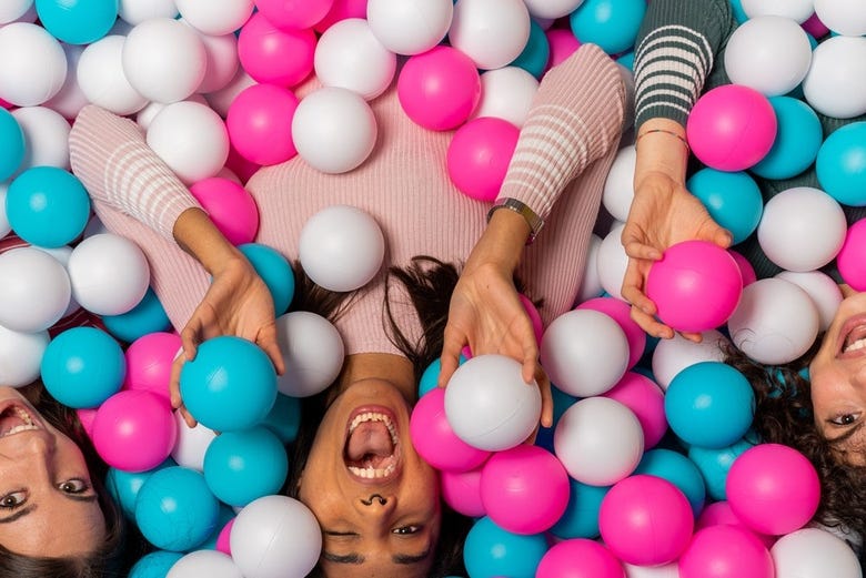 In a ball pit