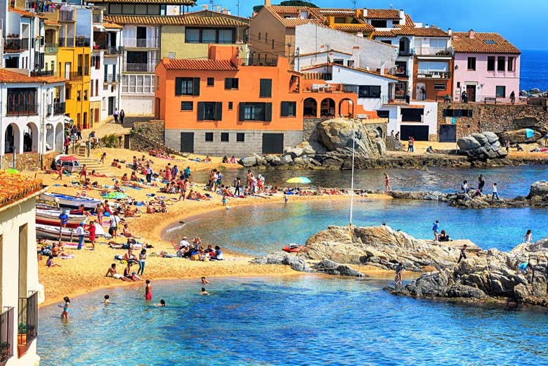 Taking a dip in Calella