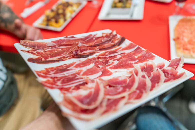 Un plato de jamón ibérico