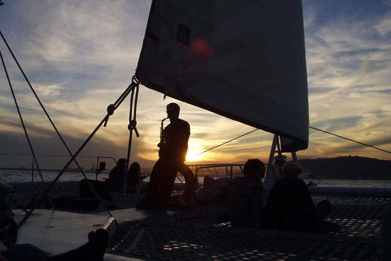 Pôr do sol visto do catamarã