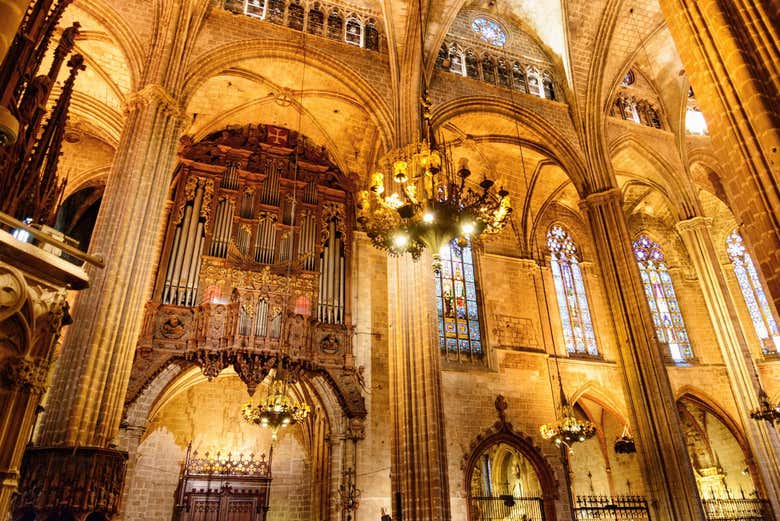 Dettagli all'interno della Cattedrale di Barcellona