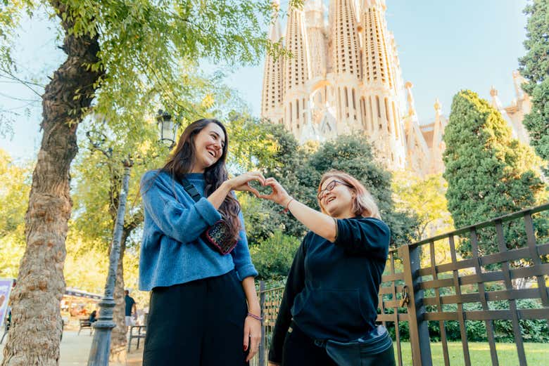 Séance photo devant la Sagrada Família