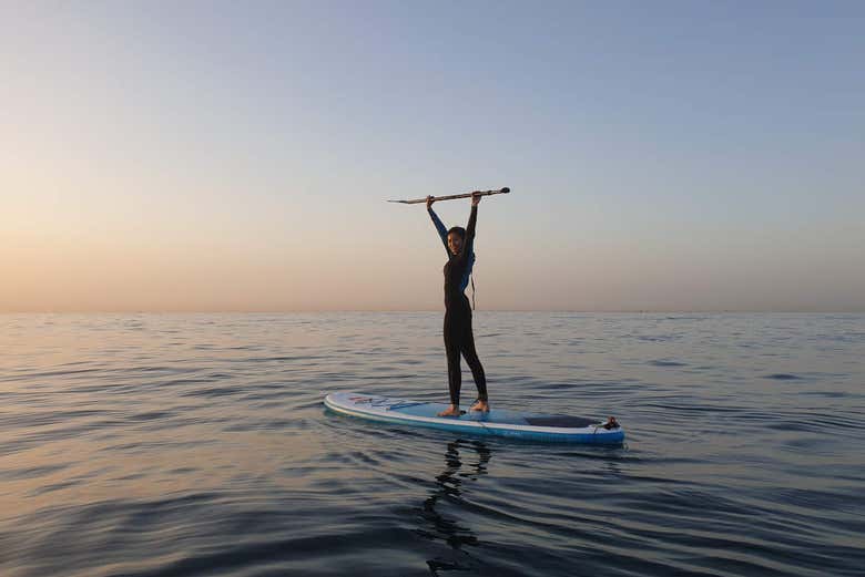 Disfrutando del tour en paddle surf