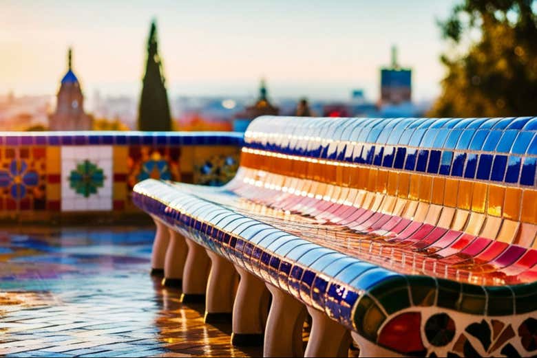 Uno de los bancos del Parque Güell