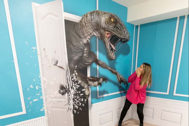 Foto con un Tyrannosaurus rex