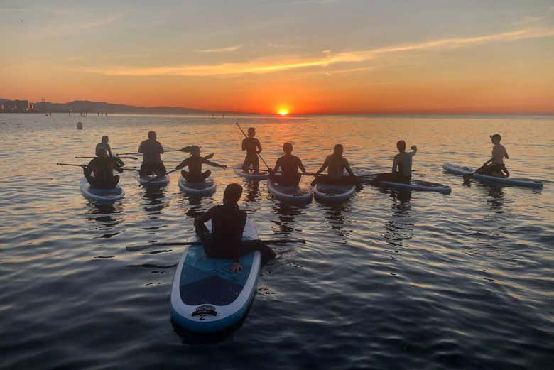 Grupo durante el tour de paddle surf