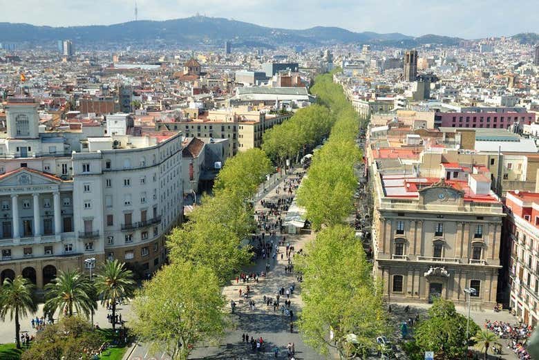 Las Ramblas vues de la Colonne de Colomb