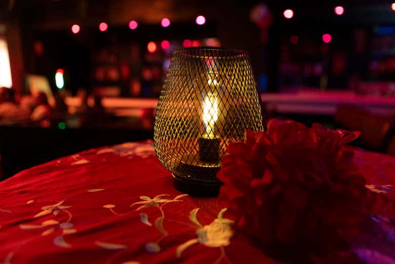 Mesa en el Tablao El Duende