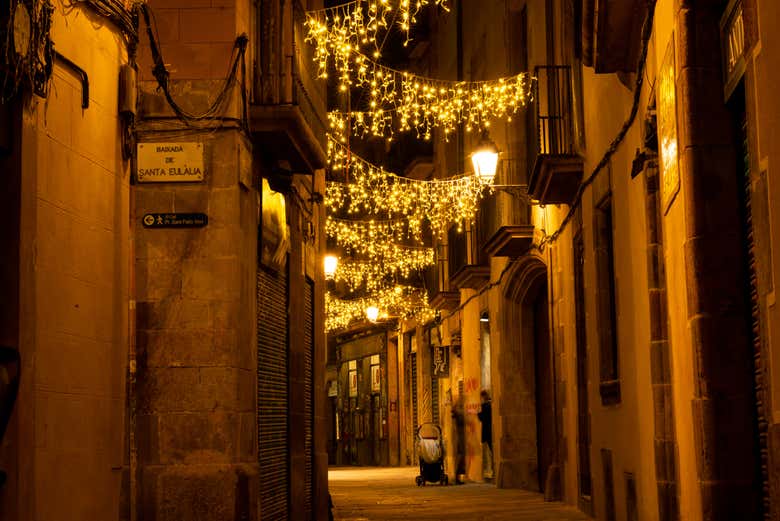 Ruas decoradas para o Natal