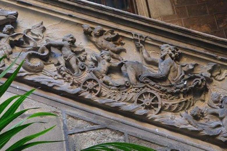 Relieve del triunfo de Neptuno, en el Palacio Dalmases