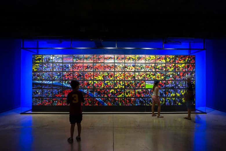 Multimedia space in the FC Barcelona Museum