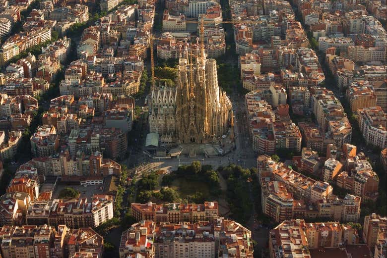 La Sagrada Familia vista dall'alto