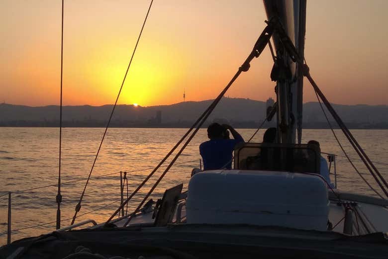 Sailing at sunset