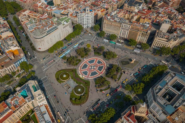 Plaça de Catalunya vista dall'alto