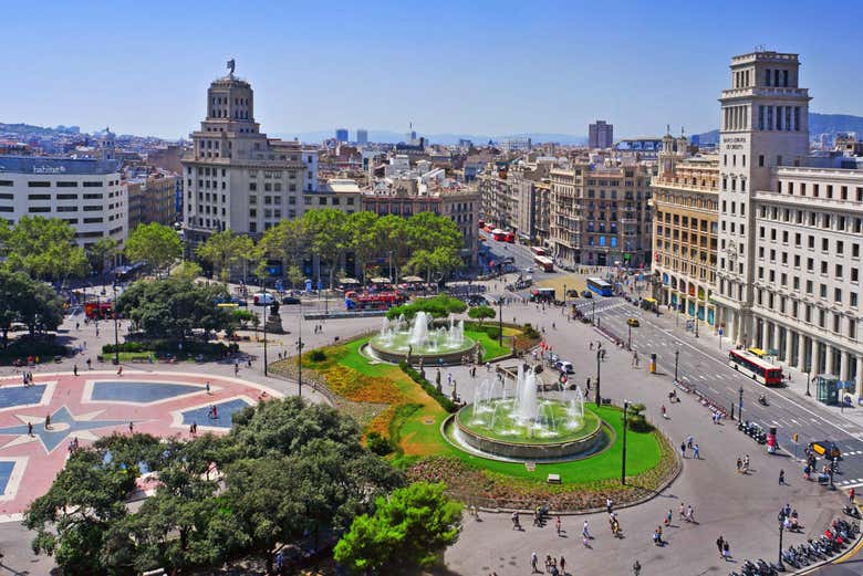 Plaza de Cataluña, en pleno centro de Barcelona
