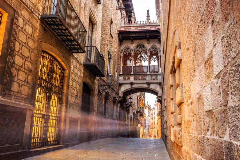 Pont Gotic nel quartiere gotico di Barcellona