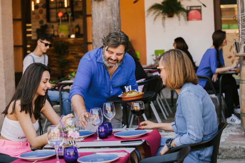 En los restaurantes del Poble Espanyol