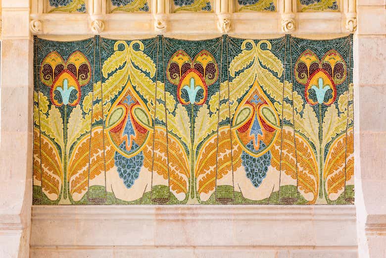 Decorazione a mosaico su una parete