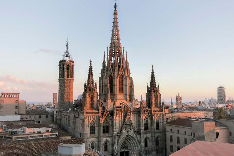 Vista sulla Cattedrale di Barcellona