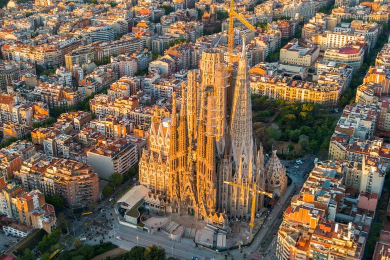 Vue aérienne sur la Sagrada Familia
