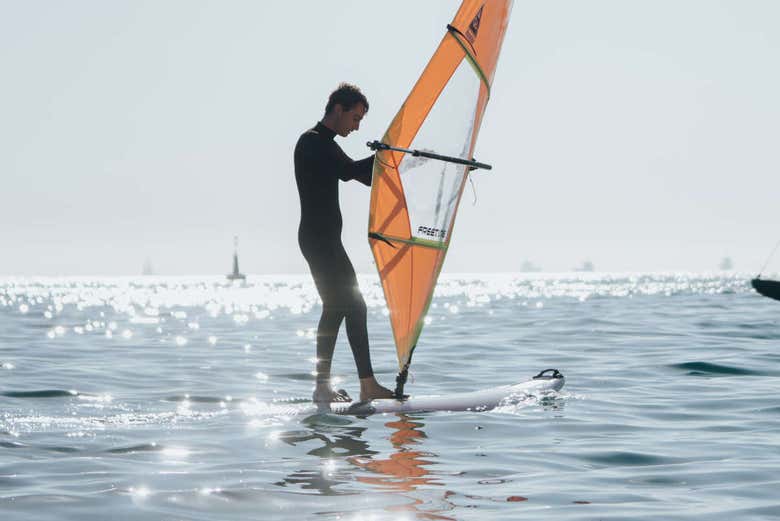 Praticando no mar