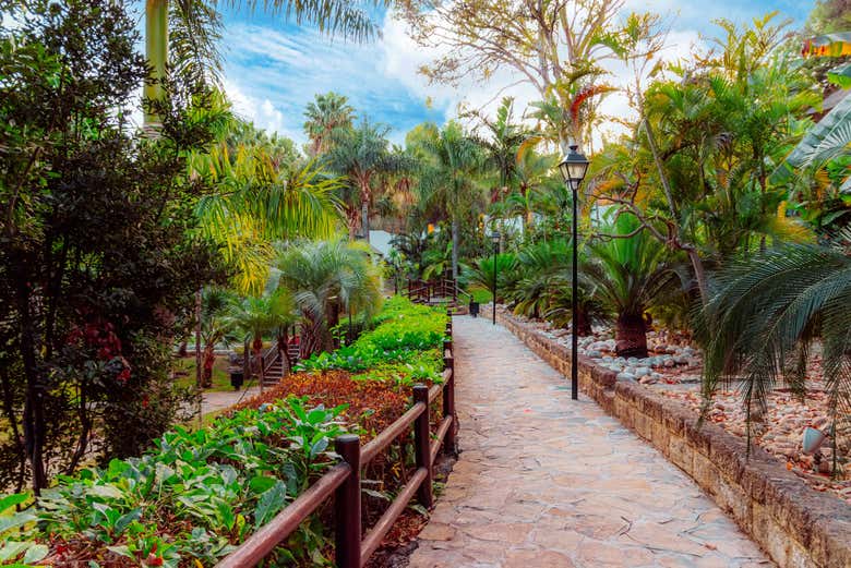 Paseando por los jardines que rodean el castillo de Colomares