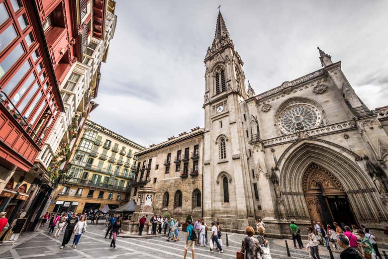 Admiring the Santiago Cathedral